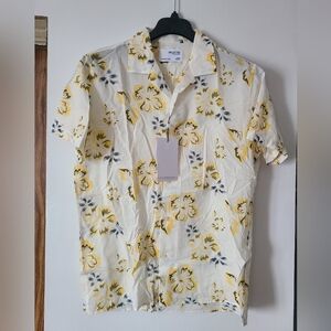 SELECTED Homme Mens Button Up T-Shirt Mens Size Large